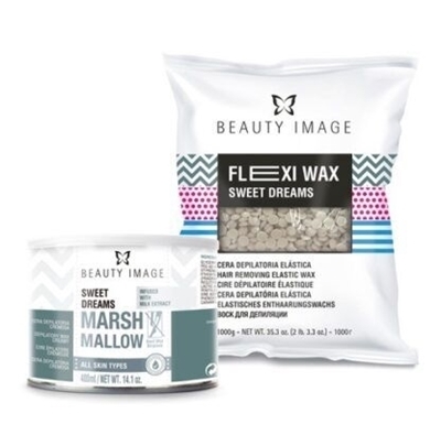 Picture of BEAUTY IMAGE PEARL WAX SWEET DREAMS-MARSHMALLOW depilatory wax pearls 1000g depilācijas vaska pērles 1000g восковые гранулы для депиляции 1000г depilatsioonivaha graanulid 1000g depiliacinio vaško granulės 1000g
